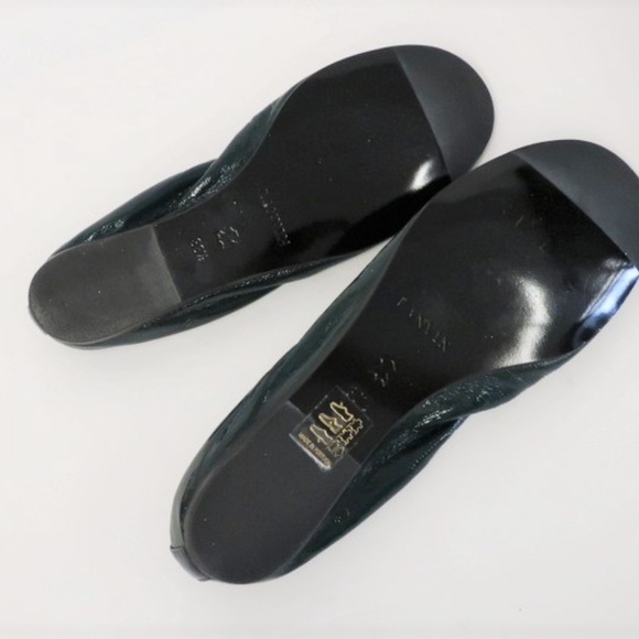 Lanvin Ballet Flats Dark Green Scrunched Patent - Picture 5 of 6